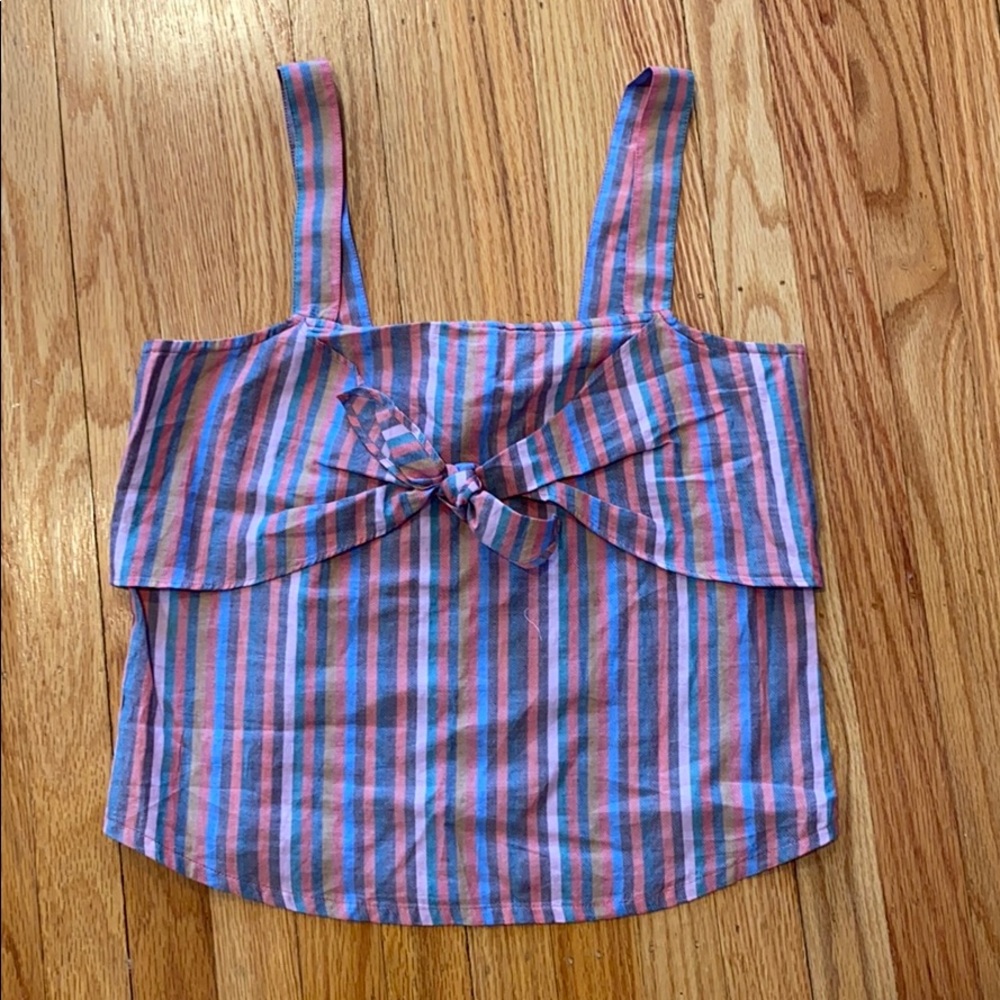 Madewell stripe tank with bow
